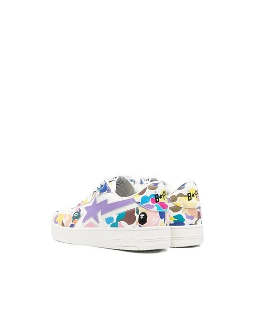A Bathing Ape White Sneakers Leather for men