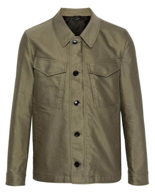 Tom Ford Green Cotton Military Jacket for men