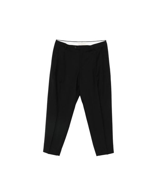 BRIGLIA Black Pleat Trousers for men