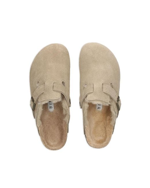 Birkenstock Brown Boston Shearling Mules for men