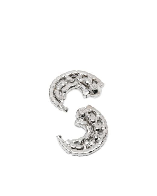 Jennifer Behr White Crystal-Embellished Earrings