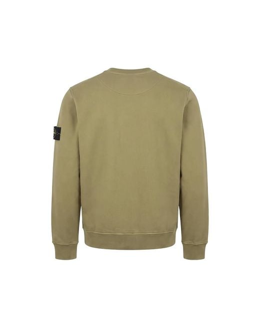 Stone Island Green Logo-Patch Sweater for men