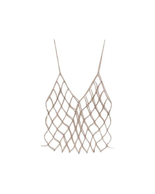 Panicale Metallic Bead-Embellished Sleeveless Top