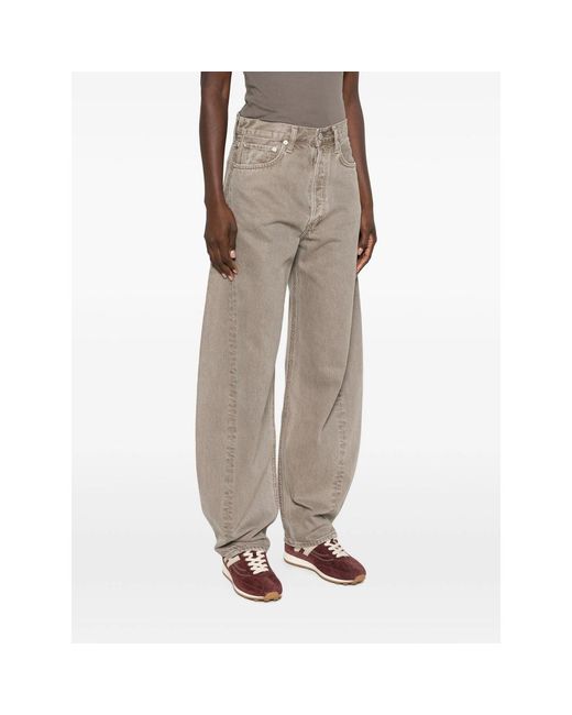 Agolde Gray Luna Belt-Loop Jeans