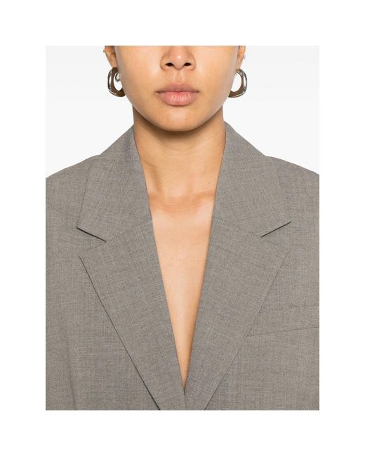 By Malene Birger Gray Liva Buttoned Blazer