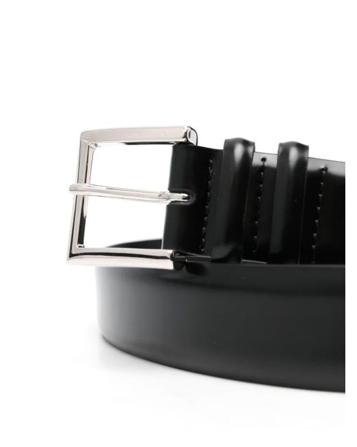 Orciani Black Buckle-Fastening Leather Belt for men