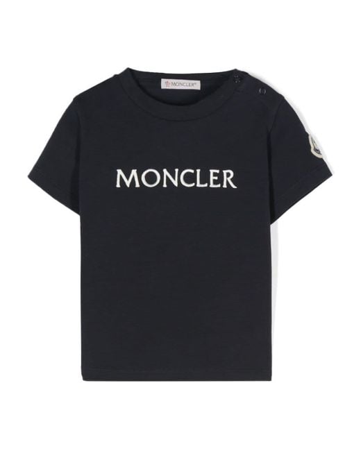 Moncler Black Logo-Embroidered Cotton-Blend T-Shirt