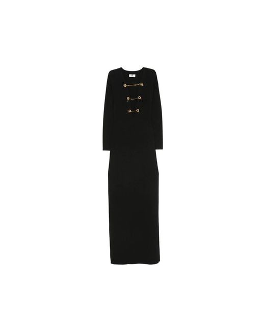 Elisabetta Franchi Black Cut-Out Maxi Dress