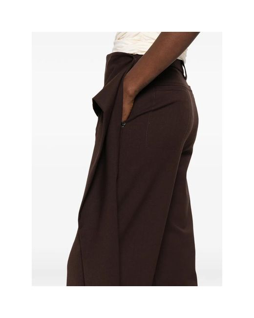 Thelatest Brown Drape Trousers
