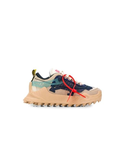 Off-White c/o Virgil Abloh *icon Beige Odsy 1000 Sneakers With Oversized Carved Sole And Blue Arrows On The Side. for men