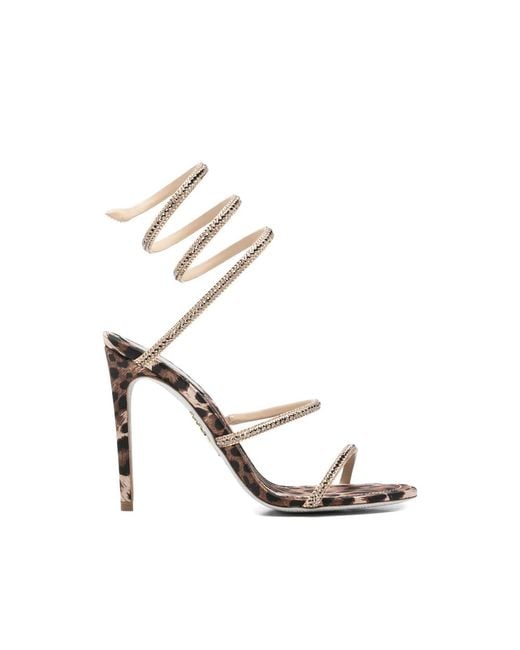 Rene Caovilla White Cleo Heeled Sandals