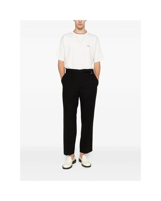 BRIGLIA Men's Black Rivolis Belted Pants