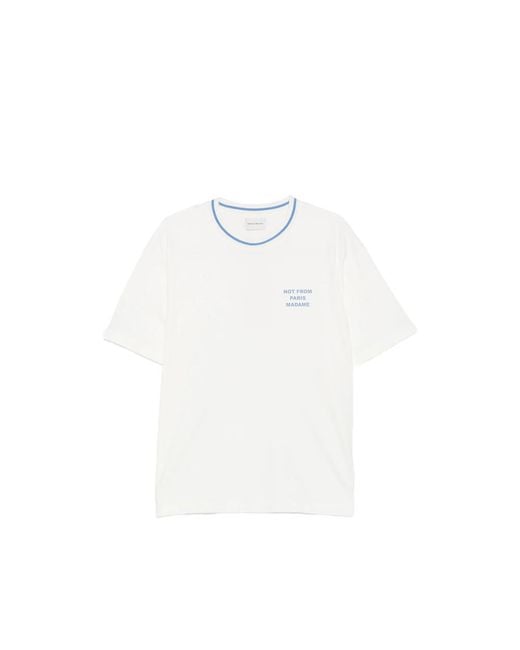 Drole de Monsieur White Cotton T-Shirt for men