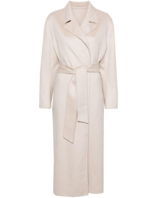 Kiton Cashmere Belted Trench Coat in White | Lyst
