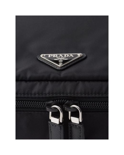 Prada Black Large Re-Nylon Wash Bag for men