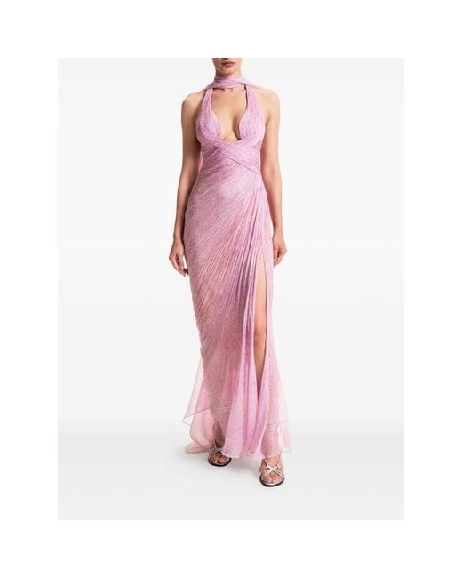 Maria Lucia Hohan Pink Milagros Halterneck Maxi Dress