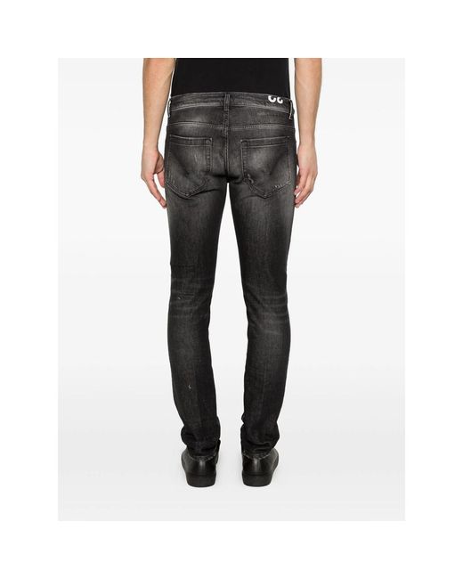 Dondup Black George Ripped Jeans for men