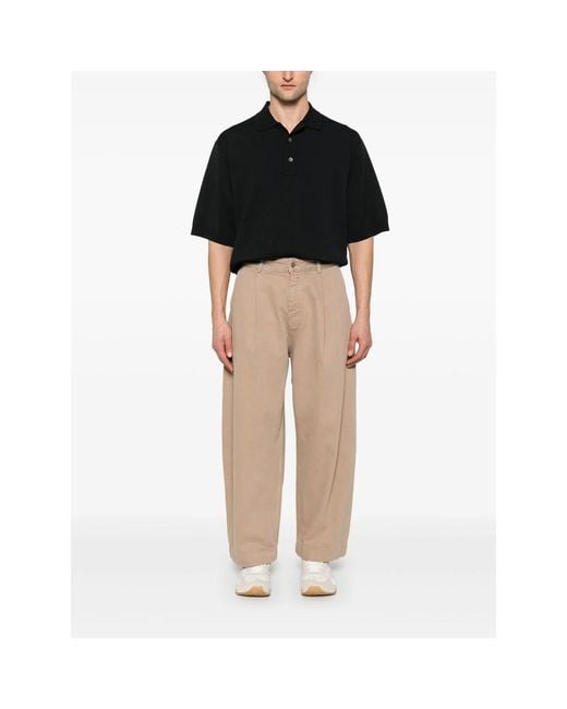 Studio Nicholson Natural Pleated Carpenter Trousers for men