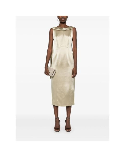 Fely Campo Natural Sash-Detail Midi Dress