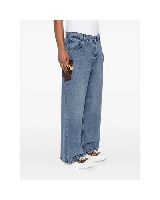 Charles Jeffrey Blue Crochet-Trumpet Jeans for men