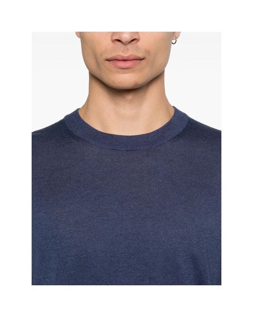 Fileria Blue Crew-Neck Short-Sleeve T-Shirt for men