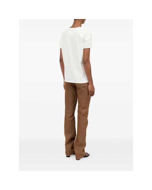 MM6 by Maison Margiela White Margie Printed Short-Sleeved T-Shirt