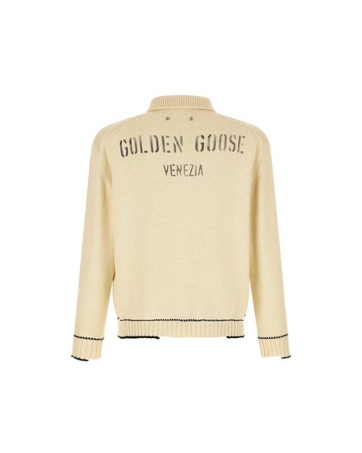 Golden Goose Deluxe Brand Natural Logo-Print Rindley Sweater for men