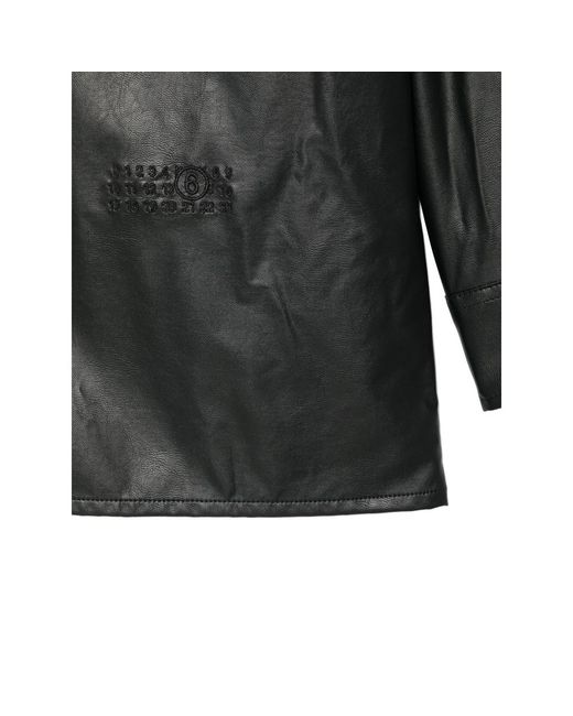 MM6 by Maison Margiela Black Logo-Embossed Shirt