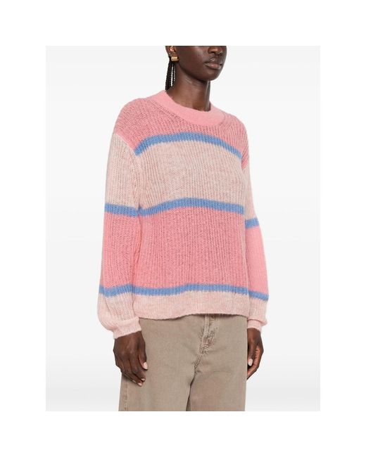 Closed Pink Striped Sweater