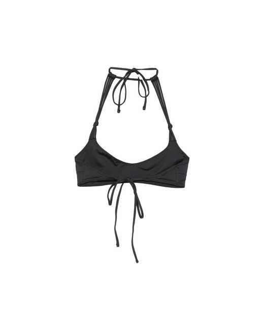 Frankie's Bikinis Black X Jennie Hana Halterneck Tie-Fastening Bikini Top