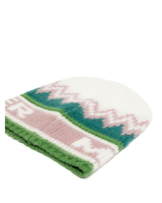 Moncler Multicolor Intarsia-knit Logo Beanie