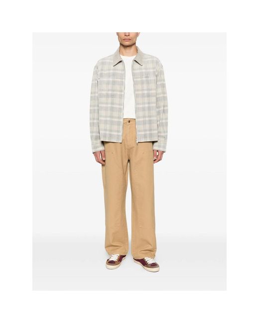 Represent White Studded Panel Trousers for men