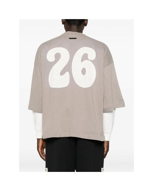 Fear Of God Natural Sport Mesh Merch Graphic-Print T-Shirt for men