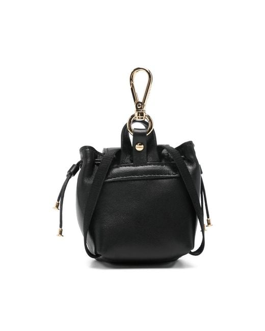 Fendi Black Logo-Plaque Bag Charm