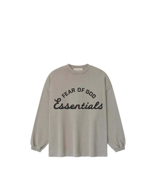 Fear Of God Gray Training 90S Long-Sleeved T-Shirt for men