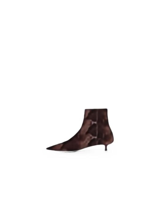 Aeyde Brown Sofie Snake-Print Pointed-Toe Ankle Boots