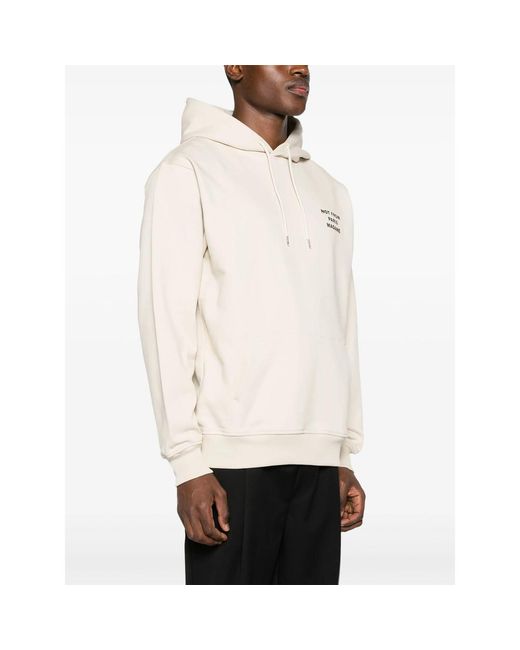 Drole de Monsieur White Logo-Print Cotton Hoodie for men