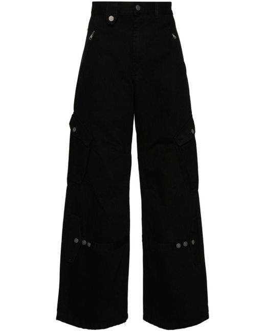 Egonlab Black Logo-Patch Wide Jeans for men