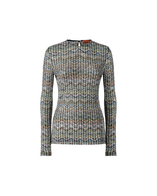 Missoni Gray Zigzag-Knit Sweater
