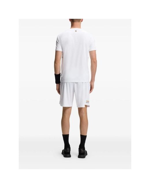 Boss White Logo-Print T-Shirt for men