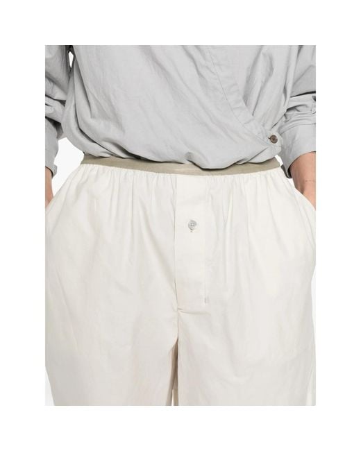 Lemaire White Neutrals Shorts