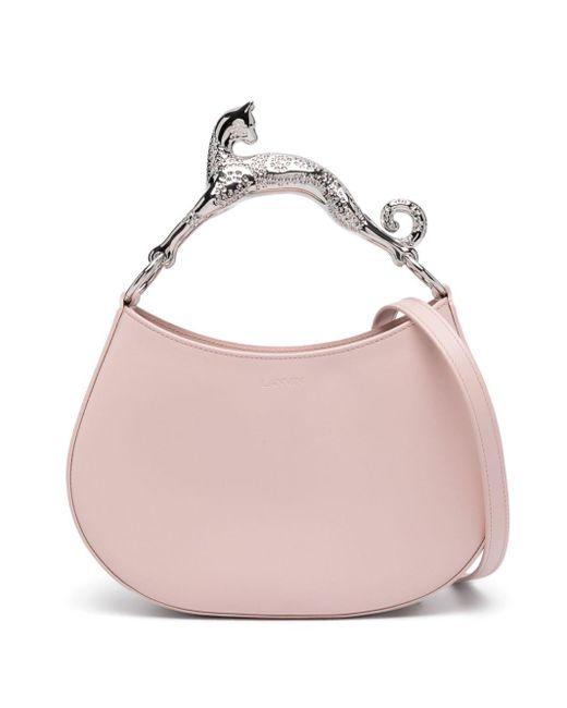 Lanvin Pink Hobo Cat Leather Tote Bag