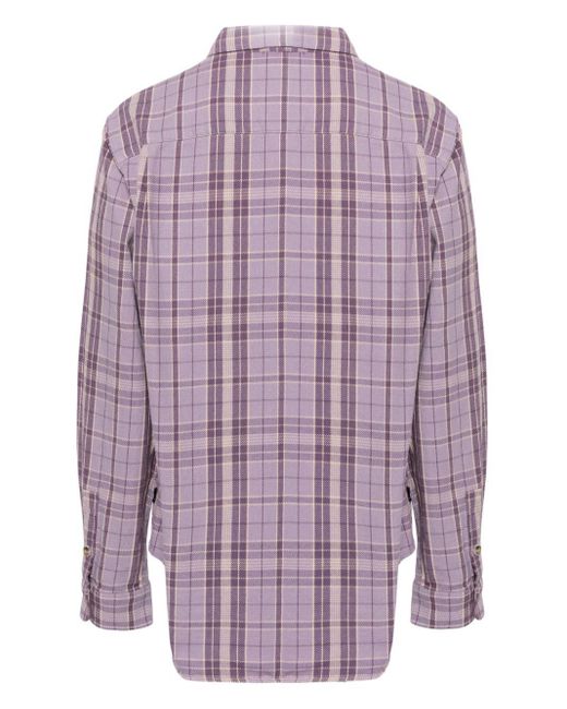 Stussy Purple Stones Plaid Cotton Shirt for men