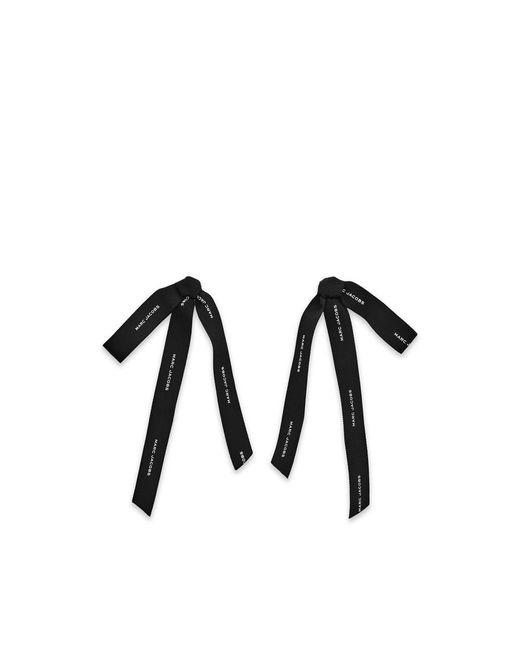 Marc Jacobs Black Clip-On Earrings Grosgrain