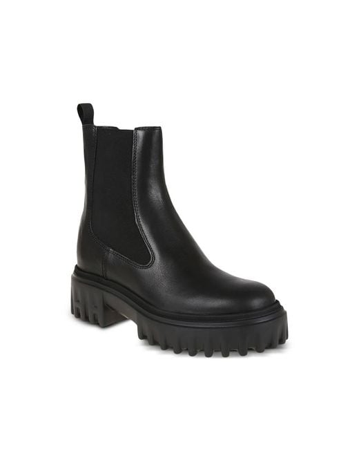 Hogan Black Elastic-Panel Platform Chelsea Boots