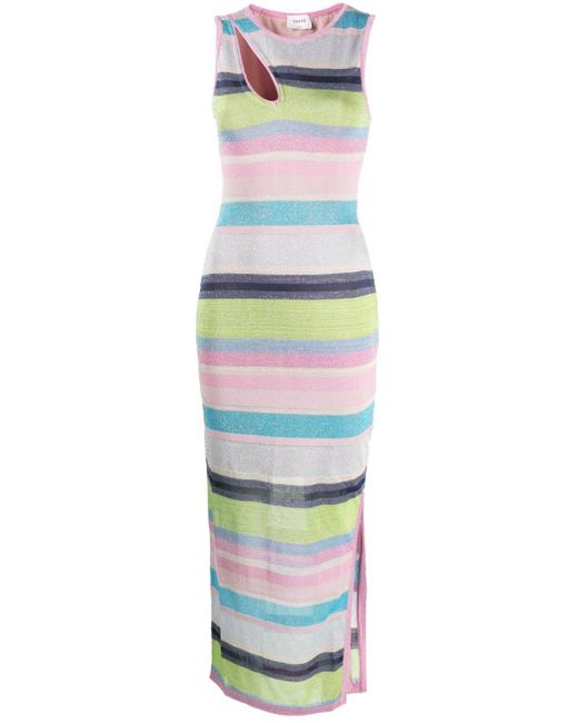 Suboo White Zephyr Striped Maxi Dress