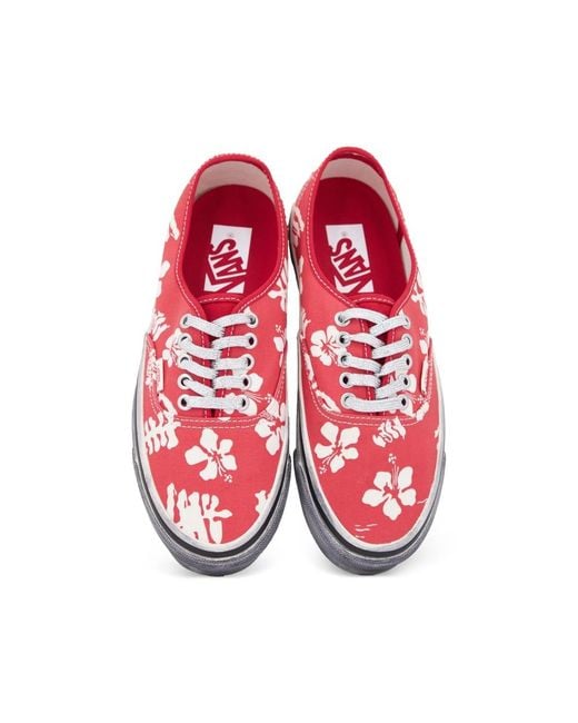 Vans Pink Premium Authentic Floral-Print Sneakers for men