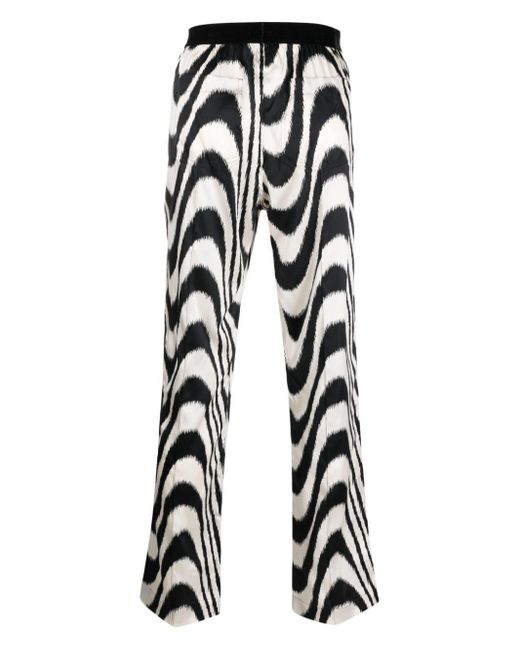 Tom Ford White Abstract-Print Silk Trousers for men
