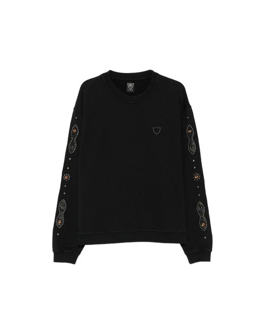 HTC Black Moustache Stud-Embellished Sweatshirt for men