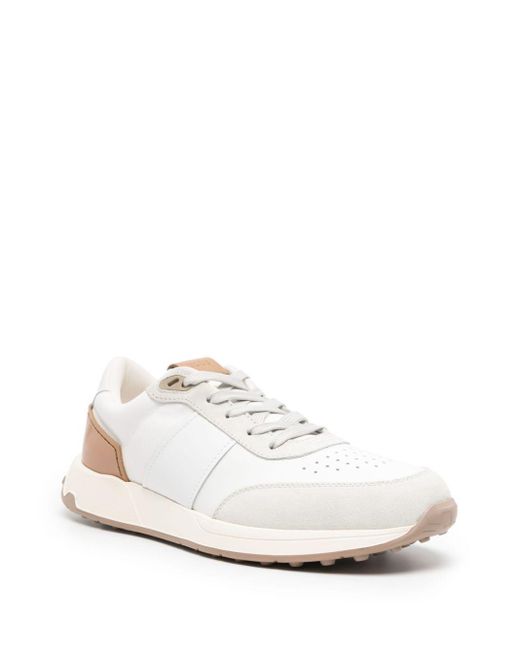 Tod's White Panelled Leather Sneakers for men